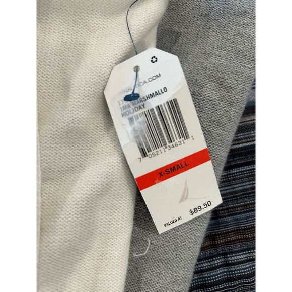 Nautica Women’s Colorblock Open Front Cardigan Cream Gray Sweater with Pockets X - Picture 4 of 6